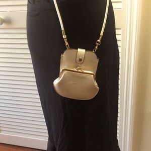 Silver color small bag - coin purse attached.
